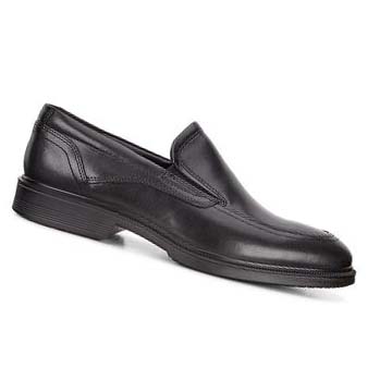 Men's Ecco Lisbon Apron Slip On Dress Shoes Black | SG 519FDN